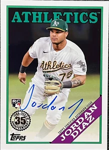 Jordan Diaz 2023 Topps Update #88BA-JDI Topps 1988 Autograph (RC) Athletics - Picture 1 of 2