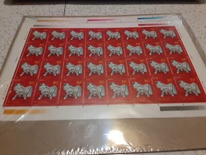 "Year of the Horse" China 80 Fen Stamp Sheets(2) Sealed 2002 Round Zodiac - Picture 1 of 2