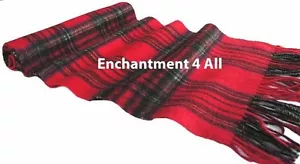 Nuova marmitta sciarpa 100% puro cashmere 2 strati 70""x11"" con quadretti tartan scozzese, rosso - Foto 1 di 4