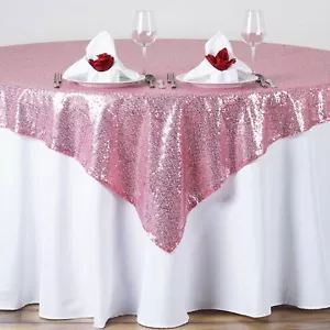 Confezione 12 Paillettes Sovrapposizione Tavolo 54"X 54" Scintillante Tovaglia Torta Matrimonio USA SALDI - Foto 1 di 8