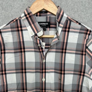 Camisa Express Performance Calce Ajustado a Cuadros Abotonada Para Hombres XS Extra Pequeña Nueva - Imagen 1 de 6