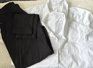 age 12-13 years girls black trousers & white school blouses a11 - Picture 1 of 4