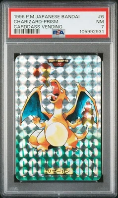 PSA 7 Pokemon Card Charizard Green Prism File No.006 Bandai Carddass Japanese - Image 1 of 2