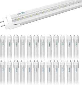 25x 4ft LED Tube Light T8/T12 – 20W 40W Eqv, G13, Dual-End, 6000K, ETL, Clear - Picture 1 of 4