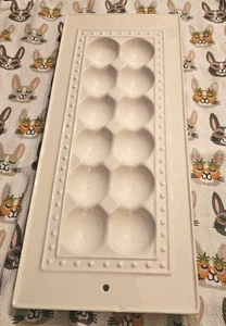 Nora Fleming RETIRED Rectangular Egg Dish Glossy White Dot Embossed Stoneware b - Picture 1 of 7