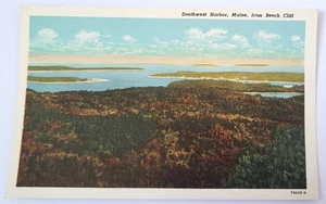 Vintage 1947 Southwest Harbor Me PC Blick von der Buche Klippe Teich Archiv postfrisch - Bild 1 von 2