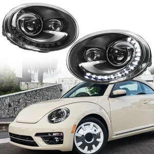 Pair LED Headlight Assembly High Low Beam,DRL For Volkswagen VW Beetle 2013-2019 - Picture 1 of 18