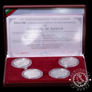 1997 - Estuche 4 X 200 ESCUDOS Plata PF - Las Misiones Cristianas - PORTUGAL - Picture 1 of 3