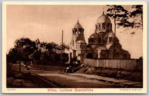 Cartolina Vilnius Lituania Chiesa di Wilno Cupola Znamieńska anni '10 veduta - Foto 1 di 2