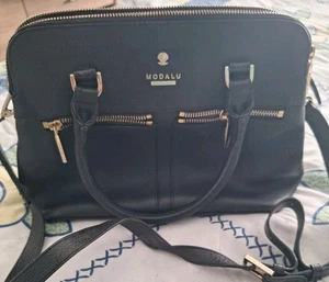 Modalu Black Leather Handbag - Picture 1 of 6
