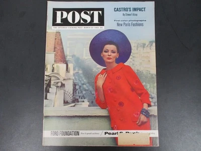 Saturday Evening Post Magazine March 16 1963 Vol 236 No 10 Paris Fashion Castro Foto 1 de 3