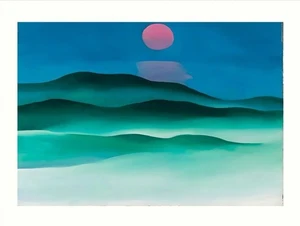 Georgia O’Keeffe Pink Moon Over Water 1923 Art Print Unframed - Picture 1 of 3