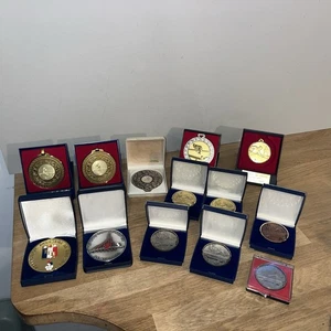 Lot De 13 Médailles Prix Compétition Billards 80 Ans FFB Ligue Rhône Alpes - Picture 1 of 13
