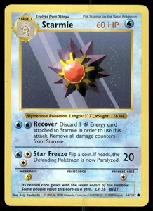 Pokemon Tcg Starmie [Shadowless] #64 Pokemon Base Set LP - Picture 1 of 2