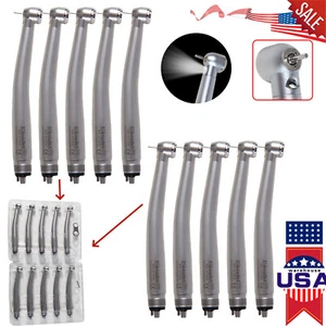 10 Generatore Elettrico LED Fibra Ottica Dentale Alta Velocità Manipolo Turbina 4HOLE USA - Foto 1 di 24