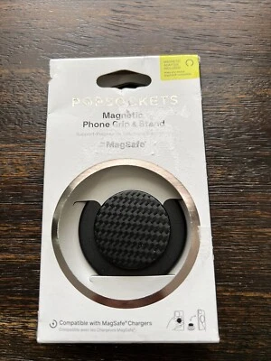 Popsockets Magnetic Phone Grip & Stand For MAGSAFE Carbonite Weave Black OPENNEW - Image 1 of 4
