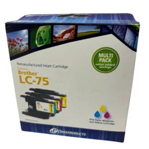Dataproducts Printer Ink Cartridges Cyan Magenta Yellow Set For Brother LC-75 - Picture 1 of 13