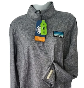 Life Is Good LS Mid Weight Pullover Zip Moisture Wicking UPF Chest46 Women L - Picture 1 of 11