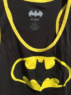 Camiseta sin mangas con logotipo de Batman para niñas jóvenes negra amarilla talla XXL (19) Foto 1 de 3