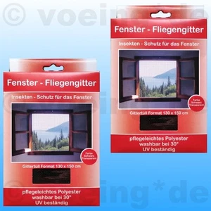 2x FENSTER FLIEGENGITTER FLIEGENNETZ 130 x 150 schwarz Moskitonetz Insektennetz - Bild 1 von 2