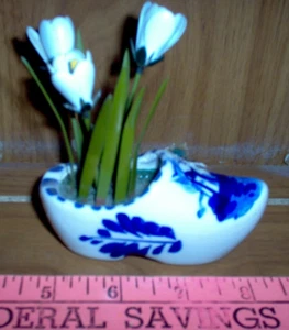 Vintage Decorative Blue Delft shoe planter 4" long a - Picture 1 of 3