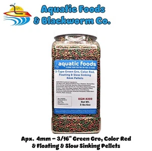 3-Type Green GRO, Color Red Floating & Slow Sinking 4mm Pellets. KGM-200 - Picture 1 of 10