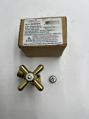 Kingston Brass CC43107X 1/2-Inch FIP x 3/8-Inch OD Comp Quarter-Turn Valve - Image 1 of 4