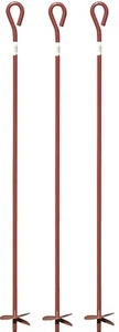901114A 4" x 40" anclajes de tierra de estaca de árbol torcida tornillo de metal rojo - Paquete de 3 - Imagen 1 de 8