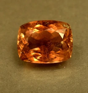 Natural Imperial Topaz Certified 13.85 Ct Cushion Cut Loose Gemstone From Brazil - Picture 1 of 5