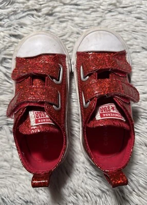 Converse Shoes Toddler 7 Chuck Taylor All Star Sneakers Red Glitter 762345C - Image 1 of 4