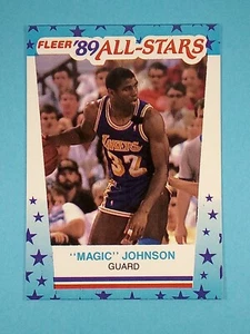 1989-90 Adesivo Fleer All-Stars Magic Johnson Los Angeles Lakers #5 - Foto 1 di 2
