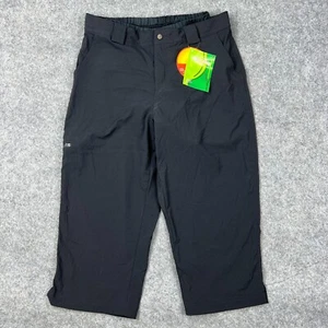 LL Bean Cycling Capris Padded Shorts Women Small Black Adjustable Nylon NEW - Picture 1 of 15