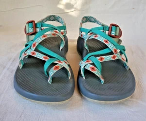 Sandali Chaco ZX2 donna taglia 8 tessuto verde acqua stampa cinturino outdoor sportivi escursionismo - Foto 1 di 9