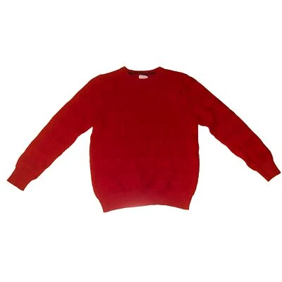 Cat & Jack Boys Crew Neck Ribbed Pullover  Red Size Large 12/14 EUC Christmas - Image 1 of 4
