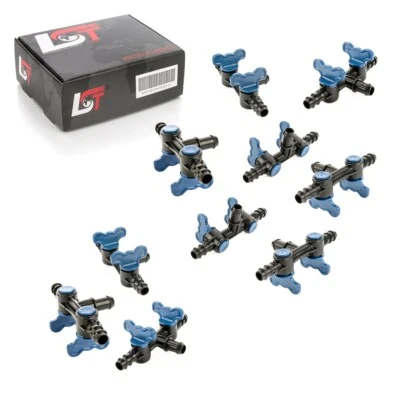 10x Doppel Absperrhahn Bewässerungssystem T-Stück Schlauchkupplung Ø 16x16x16 mm - Bild 1 von 4