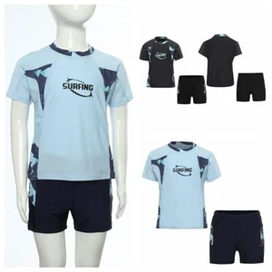 Kinder Jungen 2-teiliges Badeanzug Geometrie Print Top mit Shorts Set Rash Guard Swimsuit - Bild 1 von 29