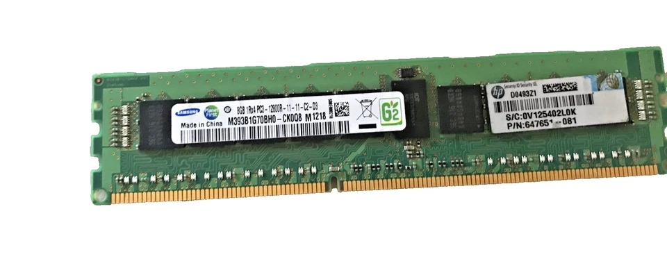 SAMSUNG 8GB 1RX4 PC3-12800R MEMORY M393B1G70BH0-CK0Q8 M - Image 1 of 1