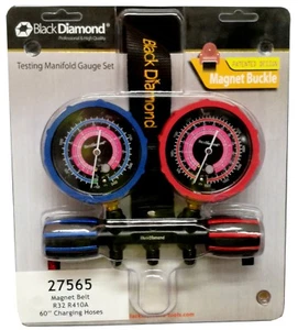 JUEGO DE CALIBRE COLECTOR DIAMANTE NEGRO CON CINTURÓN IMÁN R410A R32 5/16"" SAE + MANGUERAS DE 60 - Imagen 1 de 3