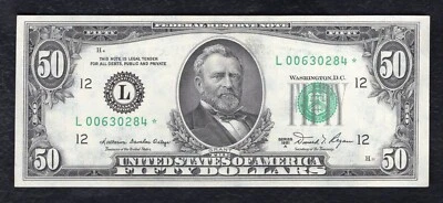 FR. 2121-L* 1981-A $50 *STAR* FRN FEDERAL RESERVE NOTE SAN FRANCISCO, CA GEM UNC - Image 1 of 2
