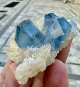 285 CTS Kombination Himmelblau Celestin mit Calcit Präparat aus Afghanistan - Bild 1 von 8