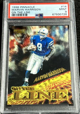 PSA 9 MINT 1996 Pinnacle Football Marvin Harrison SSP On the Line Rookie #14 RC