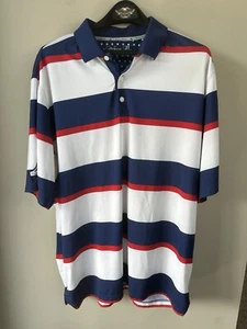 Walter Hagen Folds of Honor Polo Shirt Mens XL Red White Blue Stripes 11 Majors - Picture 1 of 14