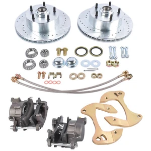 Deluxe Disc Brake Kit Drilled/Slotted for Chevy Bel Air 150 210 Impala 1955-1964 - Picture 1 of 12