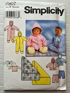 Pattern Simplicity 7807, Babies’ romper, pants, blanket and knit top sz NB-L - Picture 1 of 2