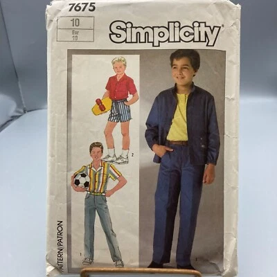 Vintage Sewing PATTERN Simplicity 7675, Boys 1986 Pants or Shorts Shirt and Jack - Image 1 of 2