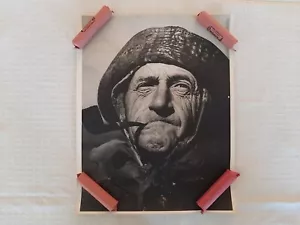 Vintage 1935 Old Man of the Sea Fisherman Smoking Pipe Photograph Print, 11x13.6 - Picture 1 of 12