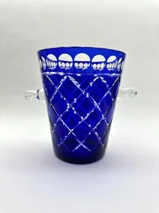 Towle Madison Cobalt Cut Glass Ice Bucket - Picture 1 of 11