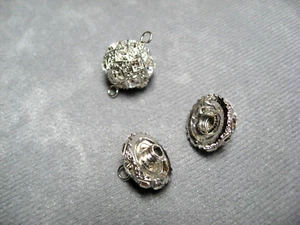 Sterling Silver With Crystal Globe Clasp 15 mm Loose Beads - Picture 1 of 3