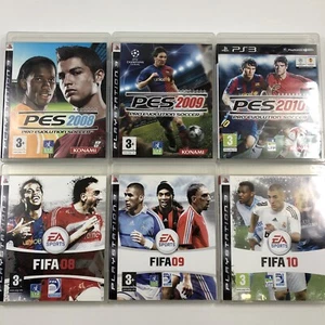 Set 6 Spiele FIFA 8 + 9 + 10 + PES 8 + 9 + 10 Fußball Playstation PS3 Französisch - Bild 1 von 1