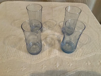 JUEGO DE 4 VASOS DE VIDRIO AZUL AZUL AZUL IMPROVISADO LIBBEY VINTAGE. NUEVO Foto 1 de 4
